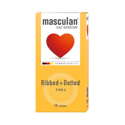 Masculan Ribbed & Dotted 10 Condoms