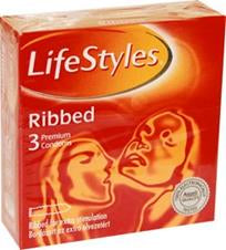 LifeStyles Ribbed 3 Condoms