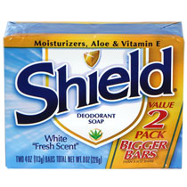 Shield Deodorant Soap White Fresh Scent 2 Bars