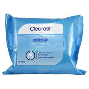 Clearasil Deep Cleansing & Skin Clear Wipes 25 Wipes