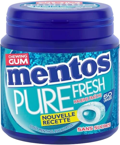 Mentos Chewing Gum Pure Fresh Menthol Eucalyptus 100 g x50