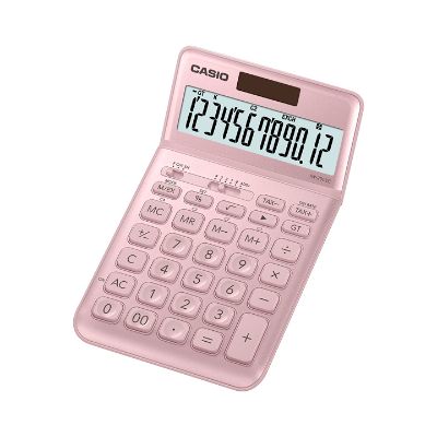 Casio Tilt Display Solar/Battery Calculator - 12 Digits - Pink