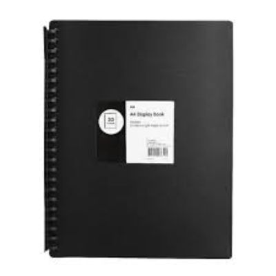 Polypropylene Display Book A4 - 20 Pockets - Black