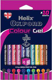 Helix Oxford Colour Gel Pens x10