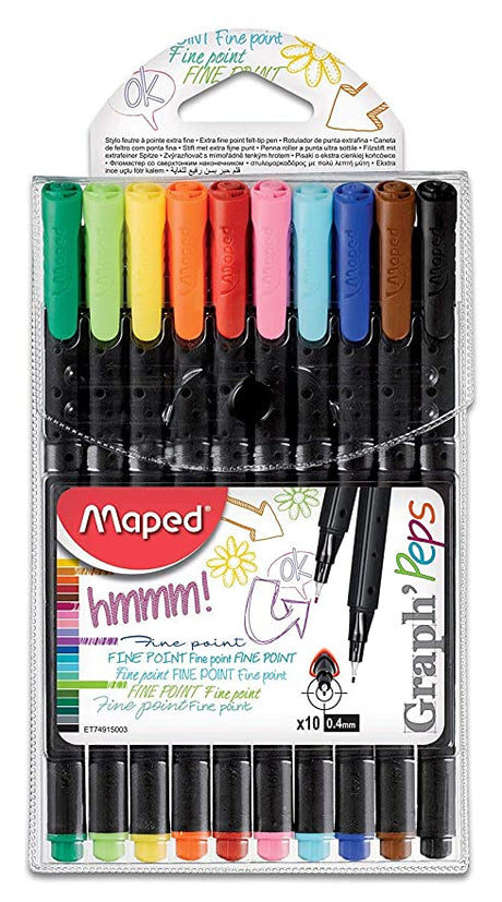 Maped Fine Point Graph Peps Felt Tip Pen x10