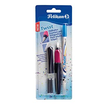 Pelikan Twist Roller Pen Blue/Pink + 2 Ink Cartridges + Ink Eradictor