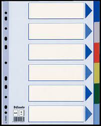 Esselte Divider Card A4 6 Tabs