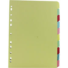 Rexel Manilla 10 Part Divider A4 - Color