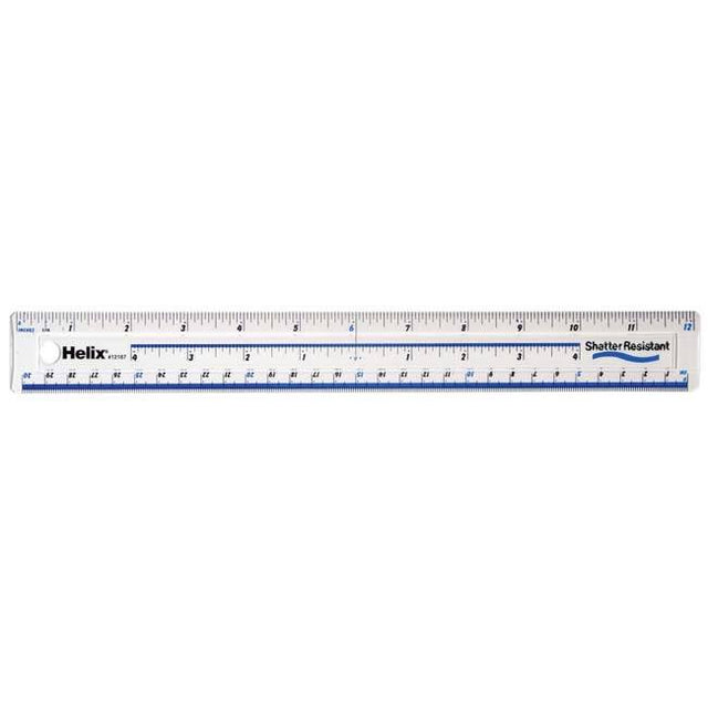 Helix F Grip Shatter Resistant Ruler 12 Inches/30 cm