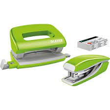 Leitz Mini Stapler + Punch - Green