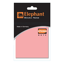 Elephant Sticky Note Standard 1 x 3 Pastel - Pink, Yellow, Violet