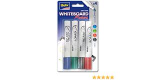 Helix Drywipe Whiteboard Marker Pen Bullet Tip x4