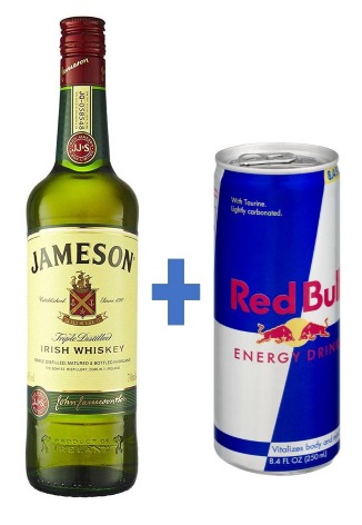 Jameson Irish Whisky 70 cl + 1 FREE Red Bull