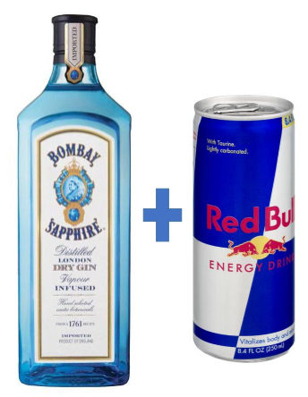 Bombay Sapphire Dry Gin 75 cl + 1 FREE Red Bull