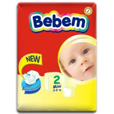 Bebem Baby Diaper Size 2 Mini 3-6 kg x15