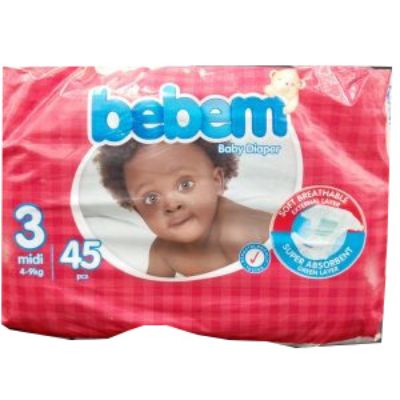 Bebem Baby Diaper Size 3 Midi 4-9 kg x45