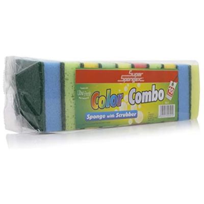 Super Spongex Tekno Combo Sponge With Scrubber No.50 A-C x10