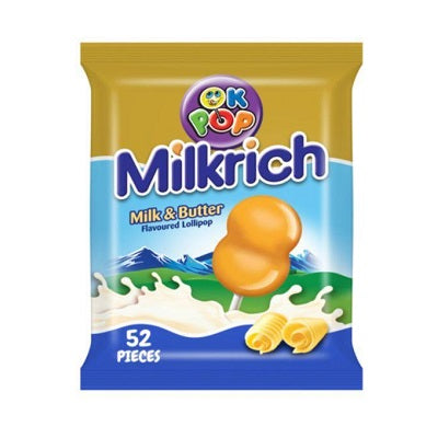 OK Pop Milk & Butter Rich Lollipop 376 g x52