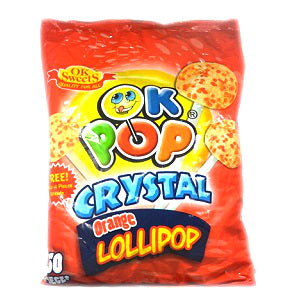 OK Pop Lollipop Crystal Orange x50
