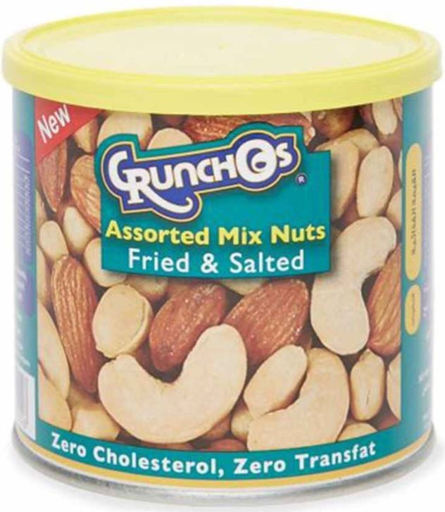 Crunchos Assorted Mix Nuts Fried & Salted Can 200 g