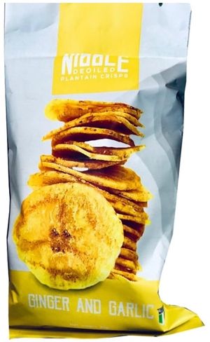 Nibble Deoiled Plantain Crisps Ginger & Garlic 80 g