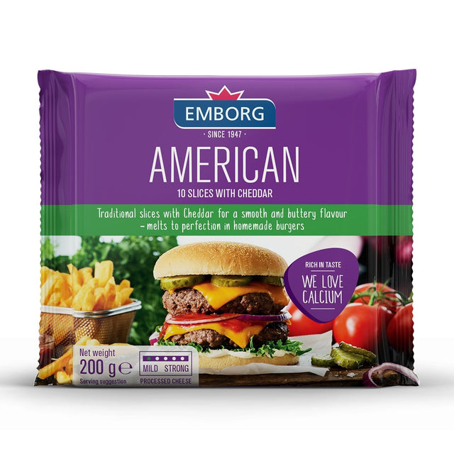 Emborg American Cheddar Slices 200 g x10