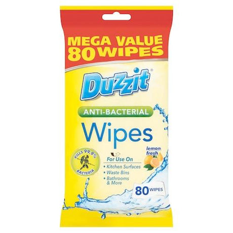 Duzzit Anti-Bacterial Wipes Lemon Fresh x80