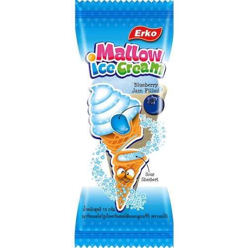 Erko Mallow Ice Cream Blueberry Jam Filled 15 g