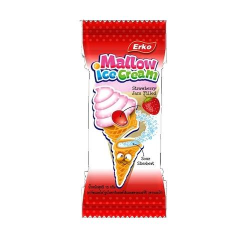 Erko Mallow Ice Cream Strawberry Jam Filled 15 g