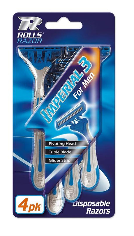 Rolls Razor Imperial 3 Disposable Razors x4