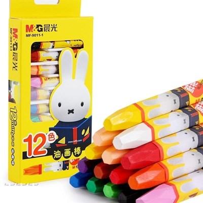 M & G Miffy Silk Smooth Oil Pastel Hexagon 12 Colours