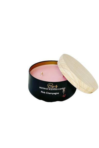 Burgundy Beeswax Scented Candles Pink Champagne 140 g