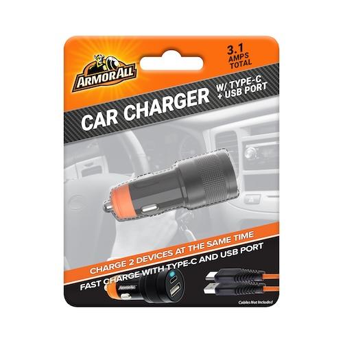 ArmorAll Type C+ USB Car Charger 3.1 Amps