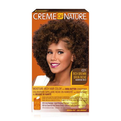 Creme Of Nature Rich Brown Moisture-Rich Hair Color With Shea Butter Conditioner Kit