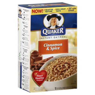 Quaker Instant Oatmeal Cinnamon & Spice 430 g 10 Sachets