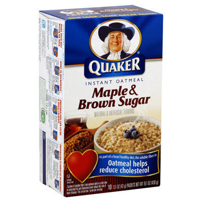 Quaker Instant Oatmeal Maple & Brown Sugar 430 g 10 Sachets