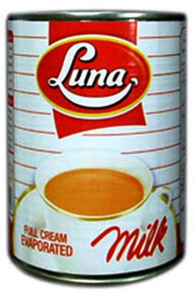 Luna Full Cream Evaporated Milk Tin 410 g