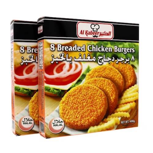 Al Kabeer Breaded Chicken Burger 400 g x8