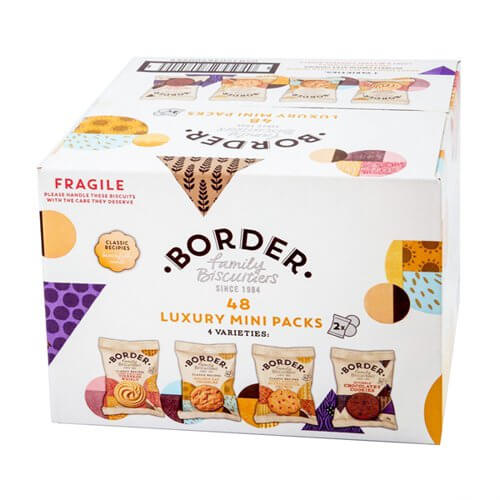 Border Biscuits 48 Mini Packs 4 Varieties (Butterscotch, Choc, Oat, Viennese)