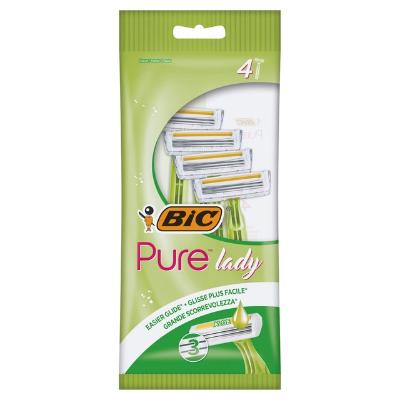 Bic Pure Lady Razor With Stick x4