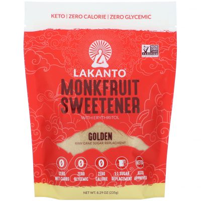 Lakanto Monkfruit Sweetener With Erythritol Golden Keto Zero Calorie, Zero Glycemic 235 g