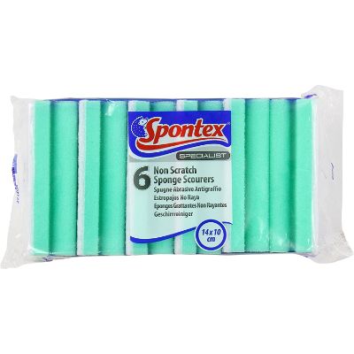 Spontex Specialist Non-Scratch Sponge Scourers 14 x 10 cm 6 Pieces