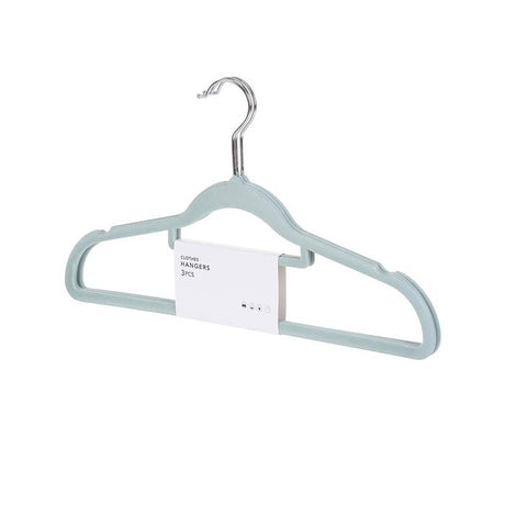 Miniso Flocked Clothes Hanger - Mint Green x3