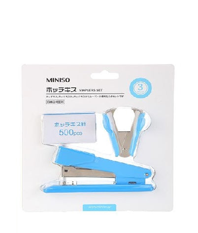 Miniso 3-Piece Stapler Set - Blue