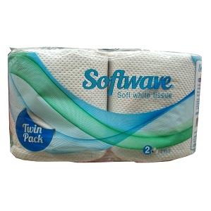 Softwave Toilet Tissue 2 Ply 2 Rolls x6