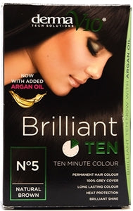 Derma V10 Brilliant Ten Minute Permanent Hair Colour With Argan Oil Natural Brown No.5