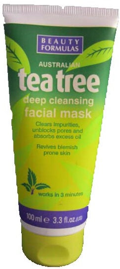 Beauty Formulas Facial Mask Tea Tree Deep Cleansing 100 ml