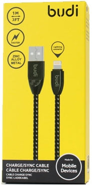 Budi Micro To USB Charge/Sync Zinc Alloy Nylon Braided Cable 160 m