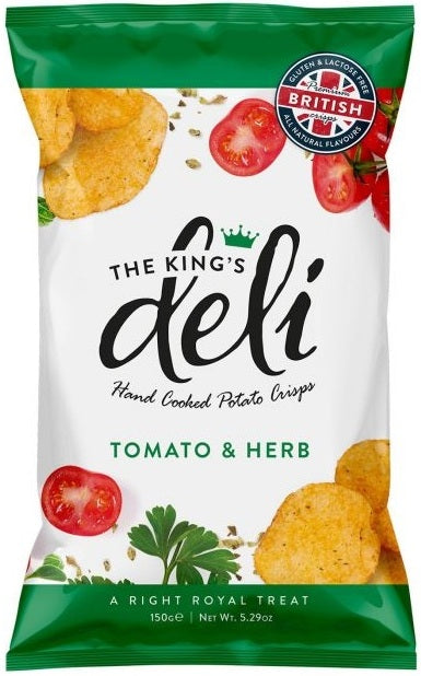 The King's Deli Hand Cooked Potato Crisps Tomato & Herb 150 g