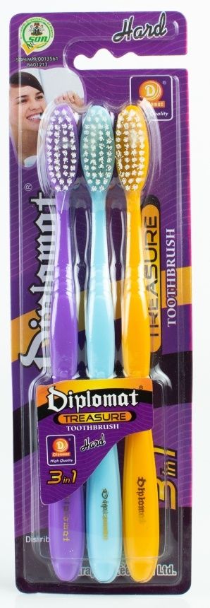 Diplomat 3 In 1 Toothbrush Treasure - Hard